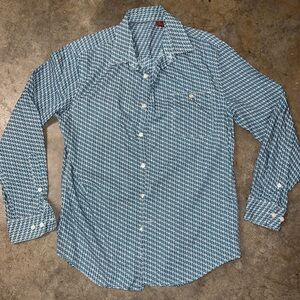 Men's Blue Patterned Shirt
